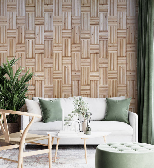 wooden wall tile woven pattern
