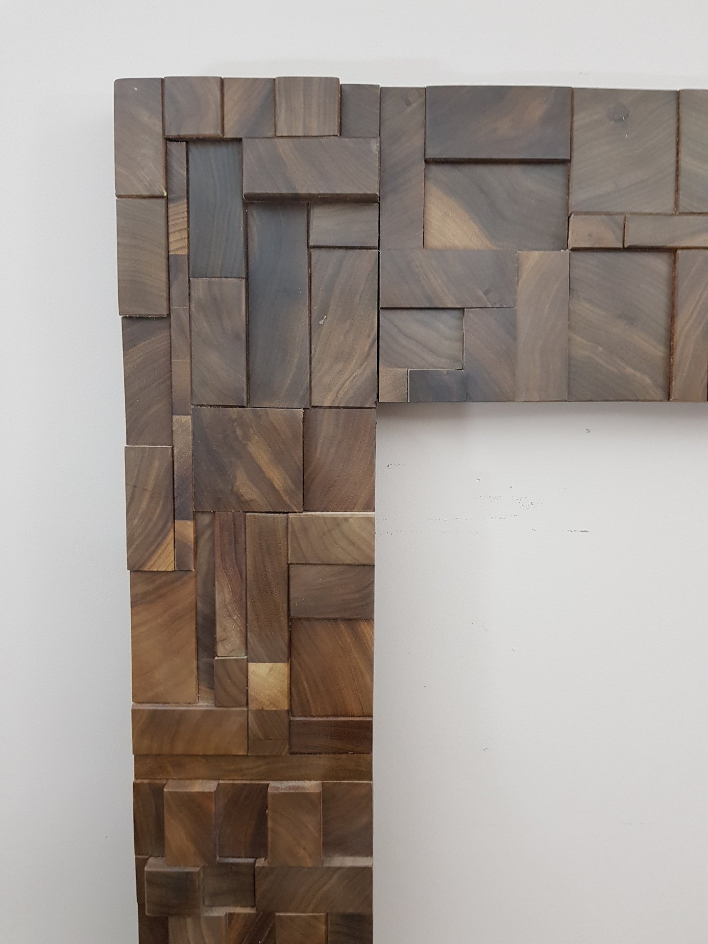 Statement mirror frame in end grain black walnut