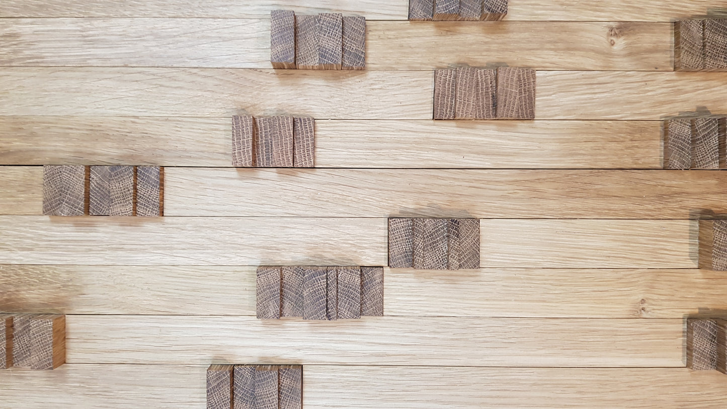 3D wall cladding panel in oak