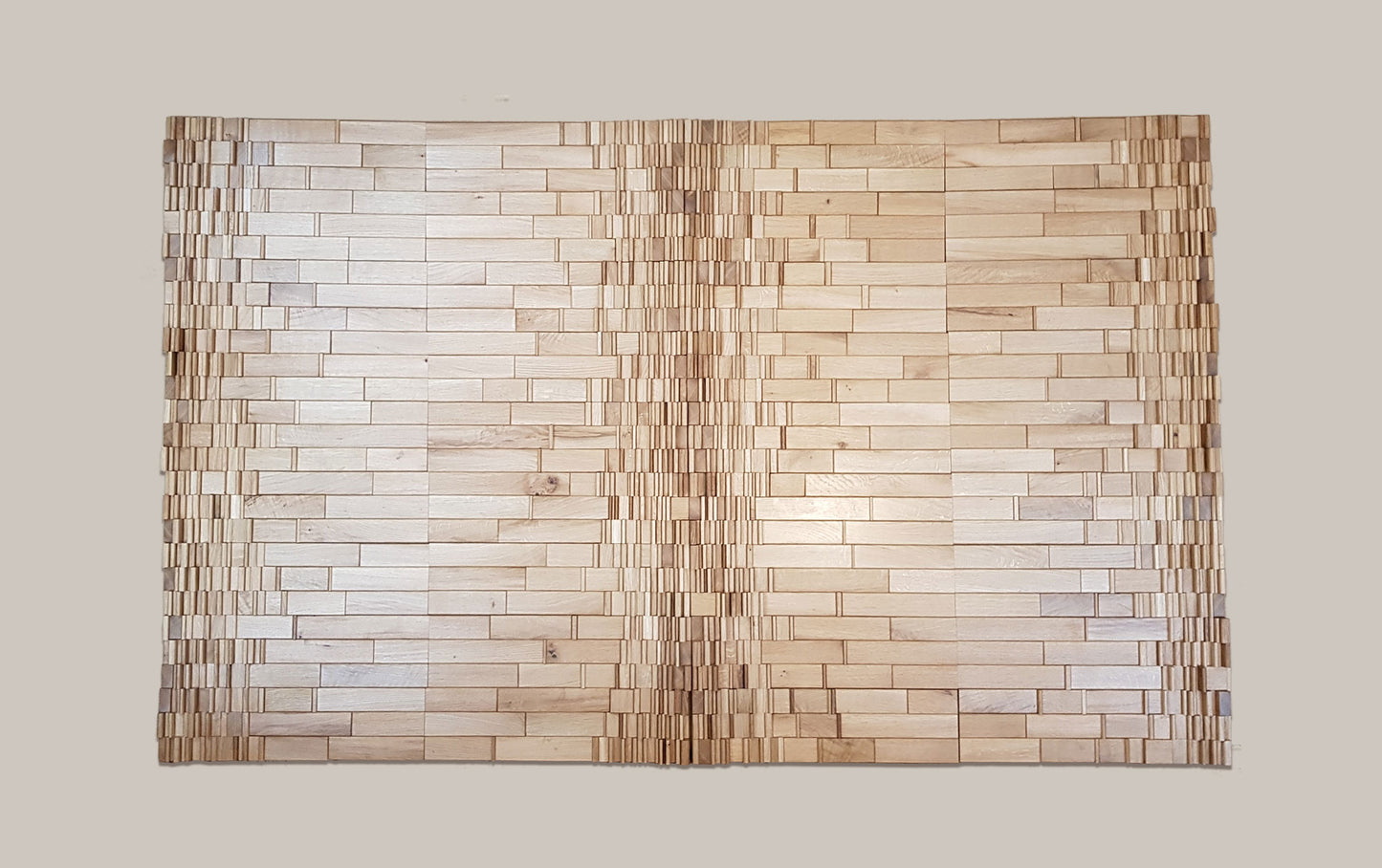 Sculptural tiles in oak