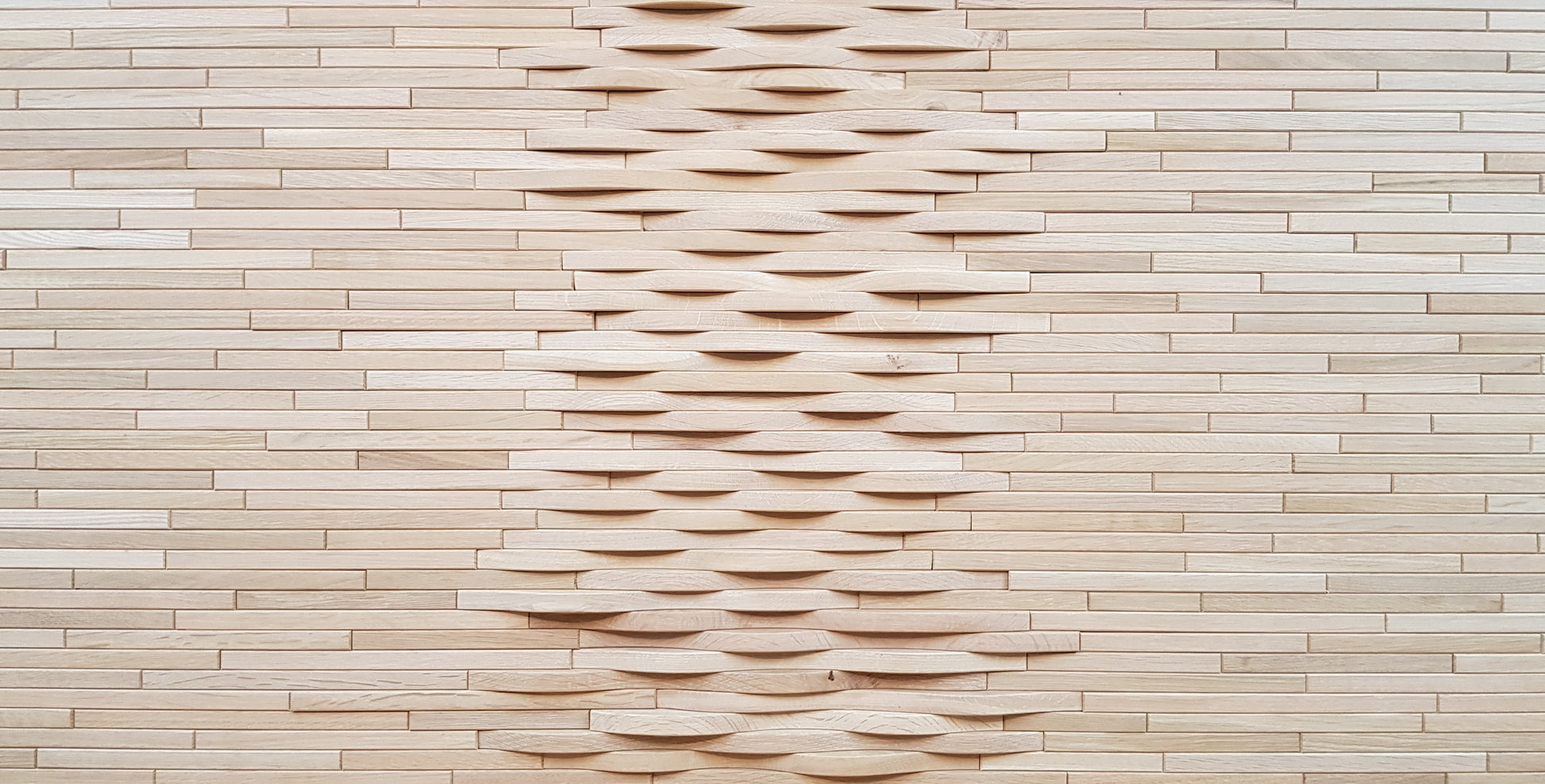 wooden 3d wall panel in oak horizontal orientation 