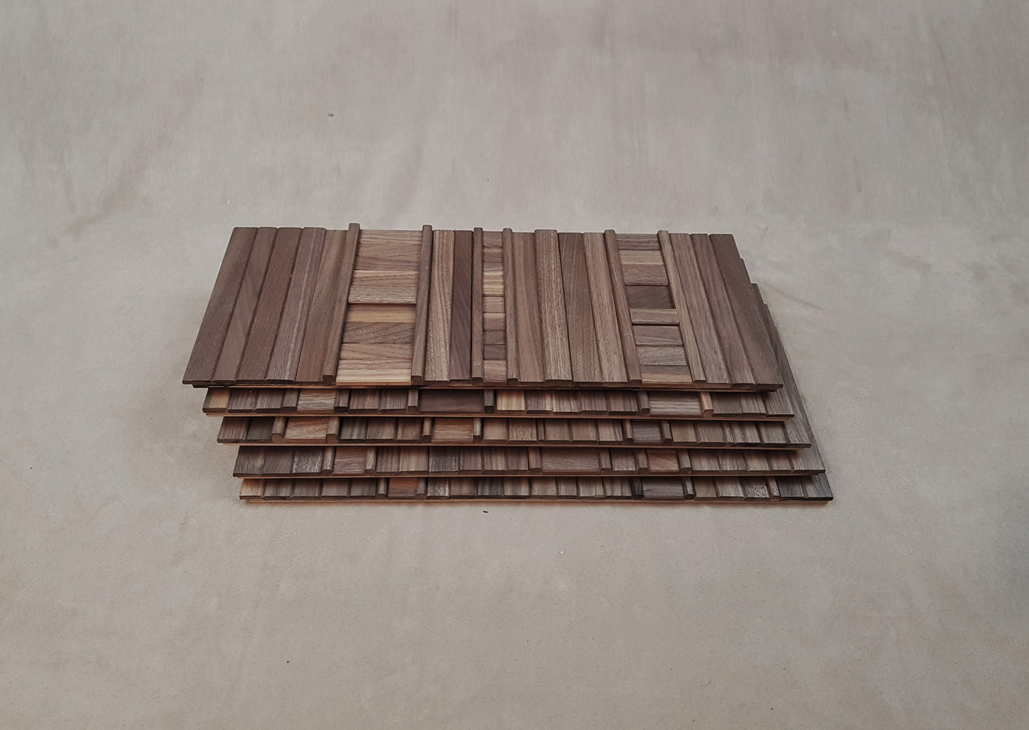 handmade 3d mosaic wooden wall tiles in walnut