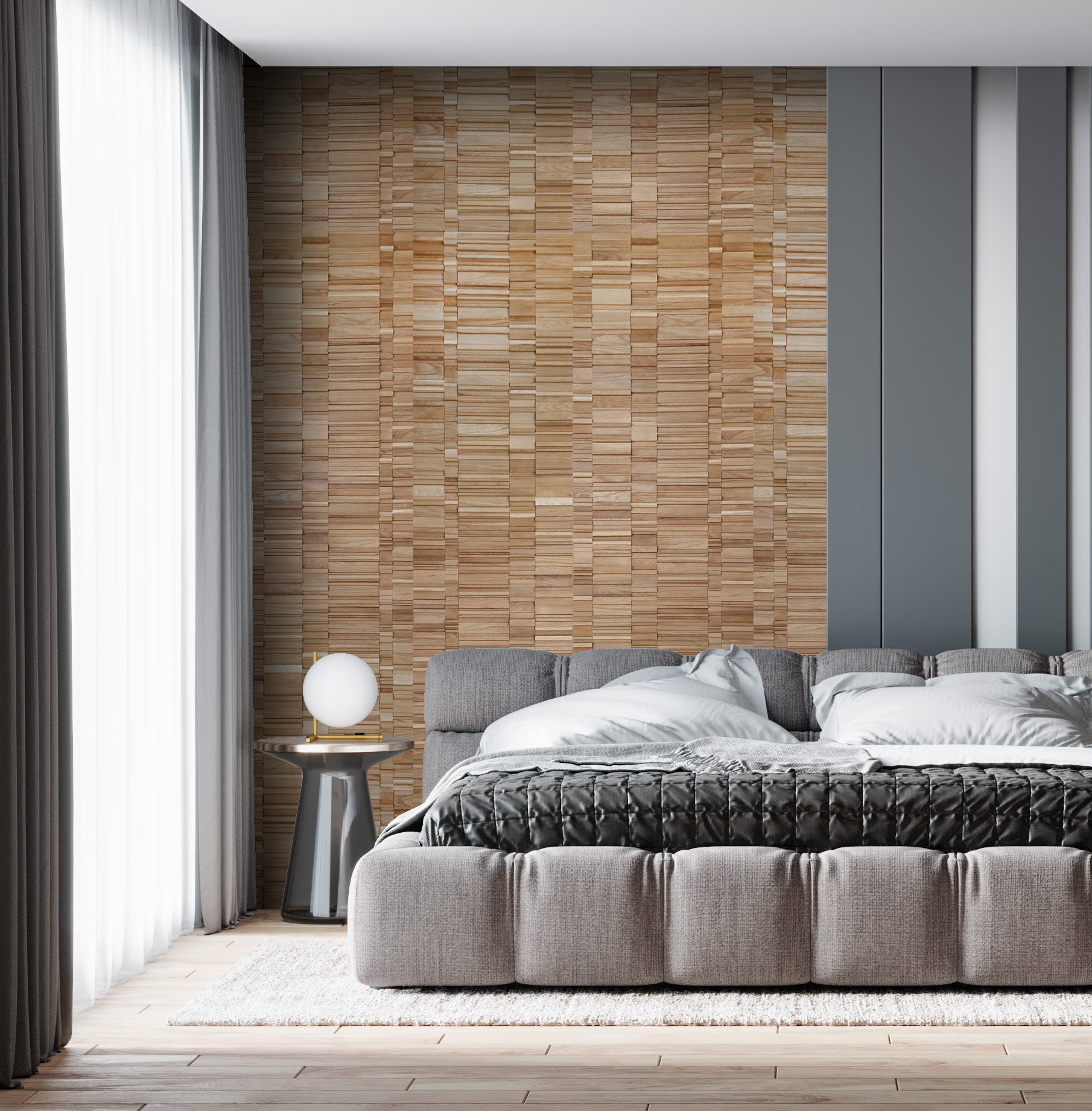 bedroom wall architectural wall tiles in oak