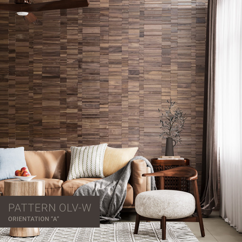 walnut wood wall panelling pattern olv-w