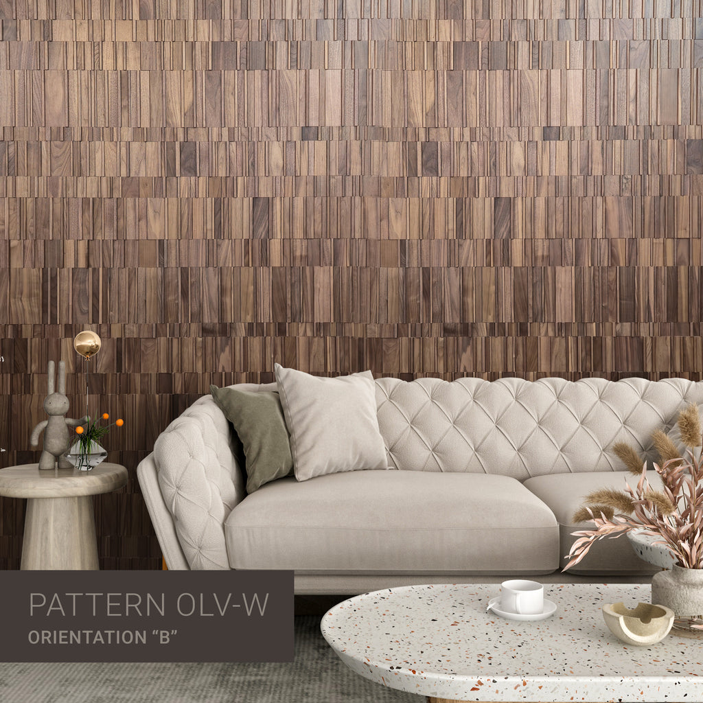 walnut wood wall panelling pattern olv-w