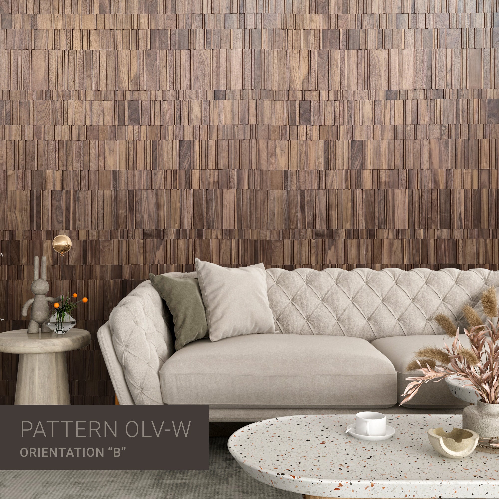 walnut wood wall panelling pattern olv-w