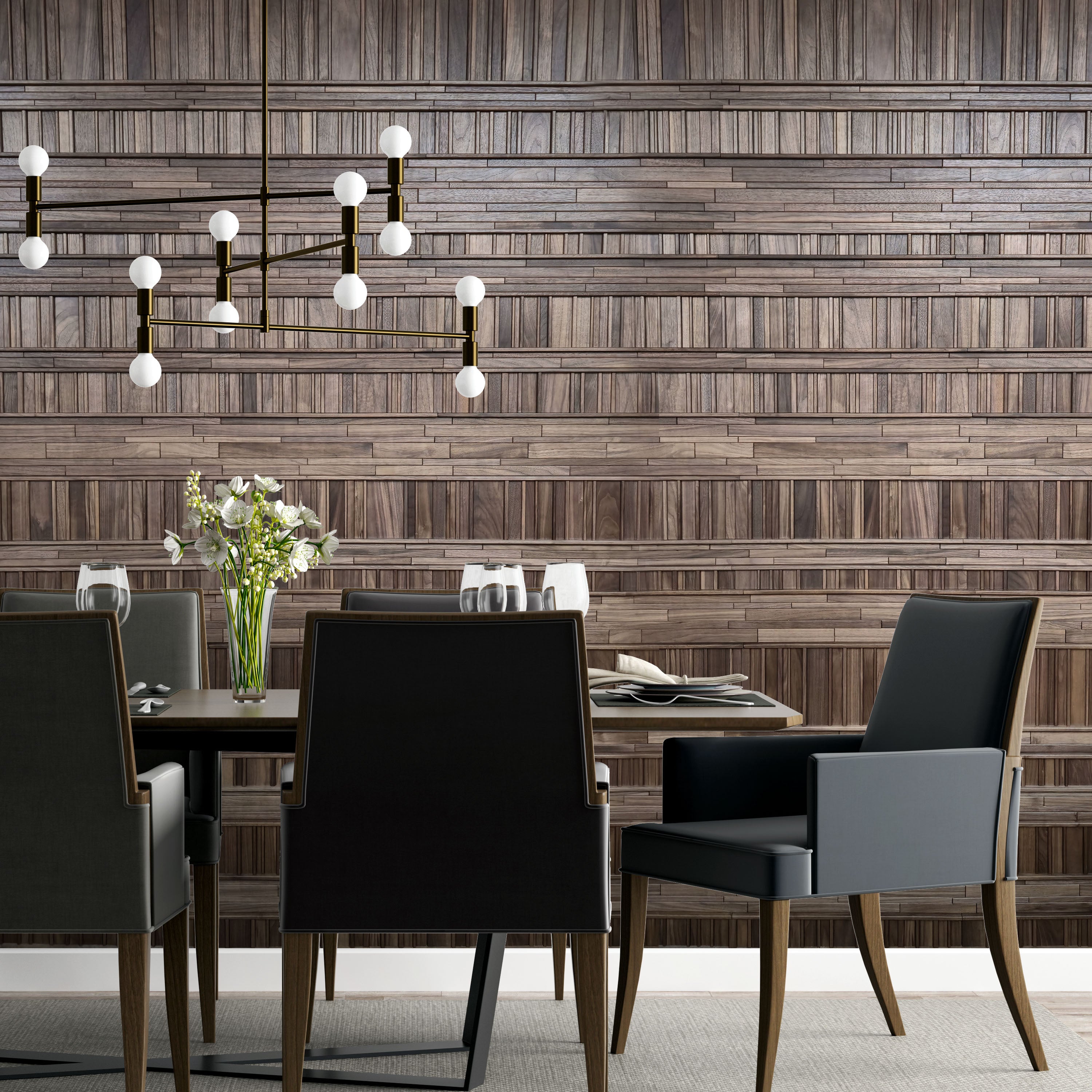 walnut wood wall tile mosaic 