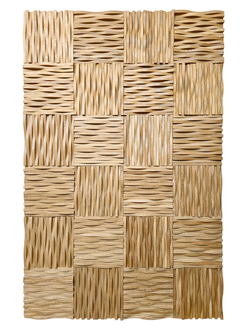 oak wood wavy wall panell