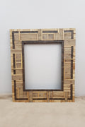 Centrepiece statement artwork mirror frame in walnut