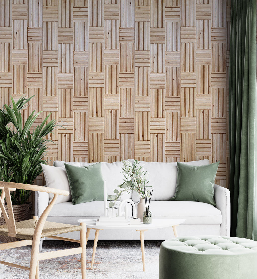 wooden wall tile woven pattern