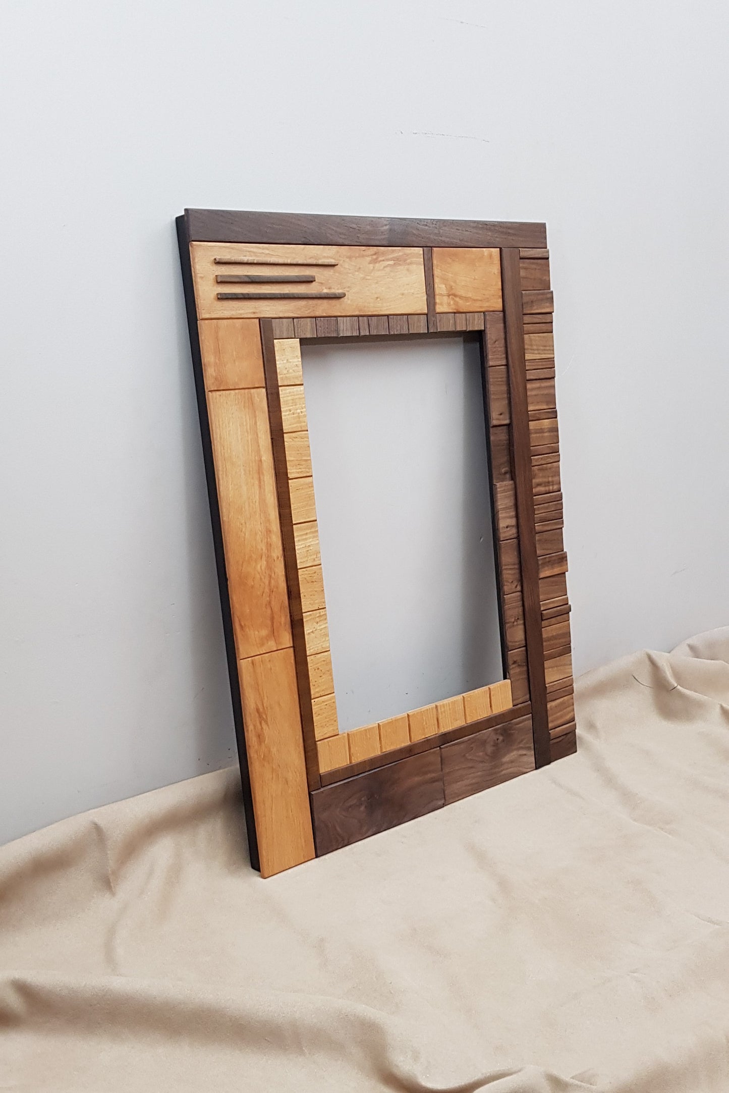 Handmade centrepiece wooden mirror frame
