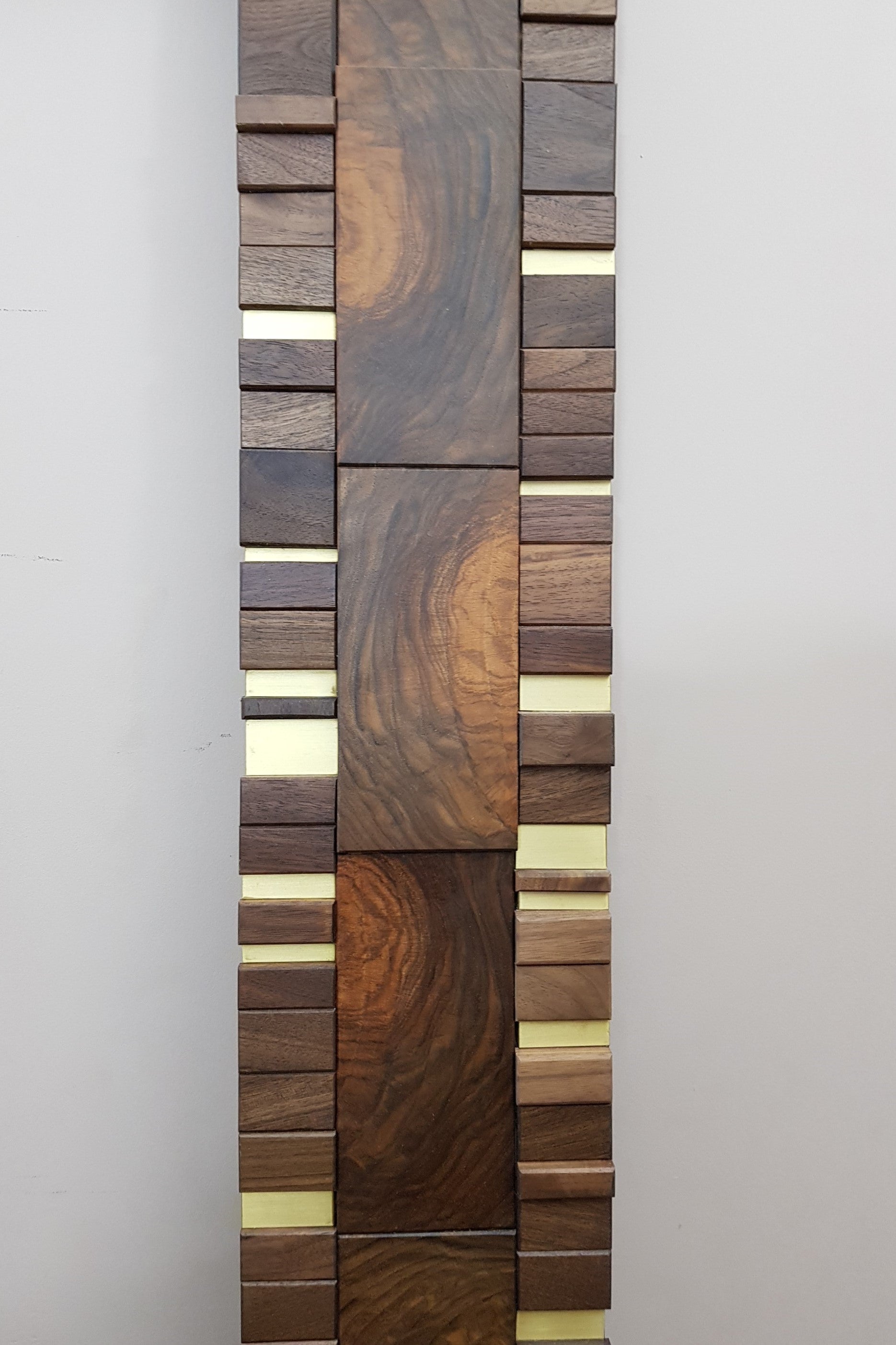 Mirror frame in end grain black walnut and brass