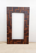 Statement artwork mirror frame in end grain mahogany
