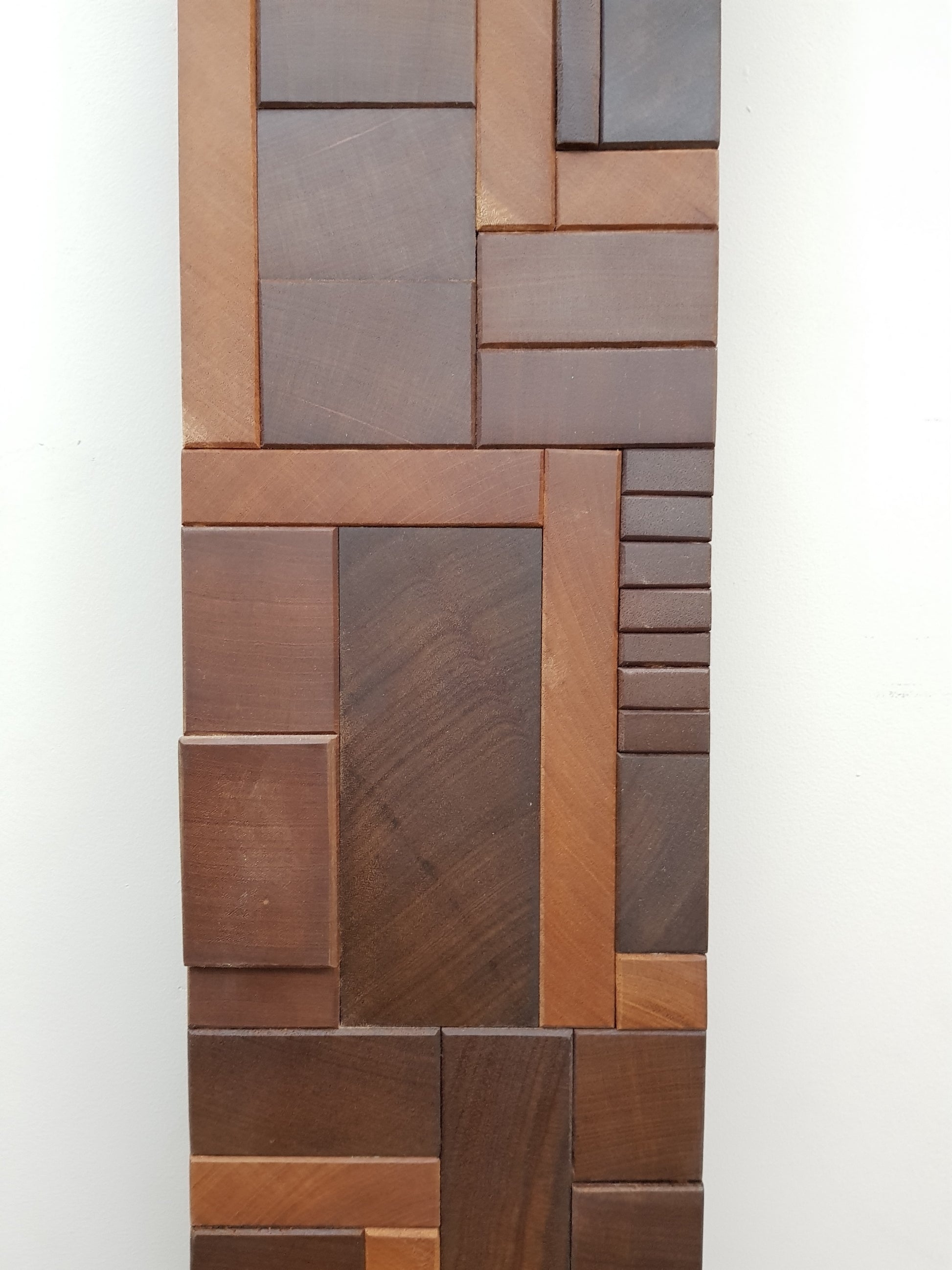 Statement artwork mirror frame in end grain mahogany