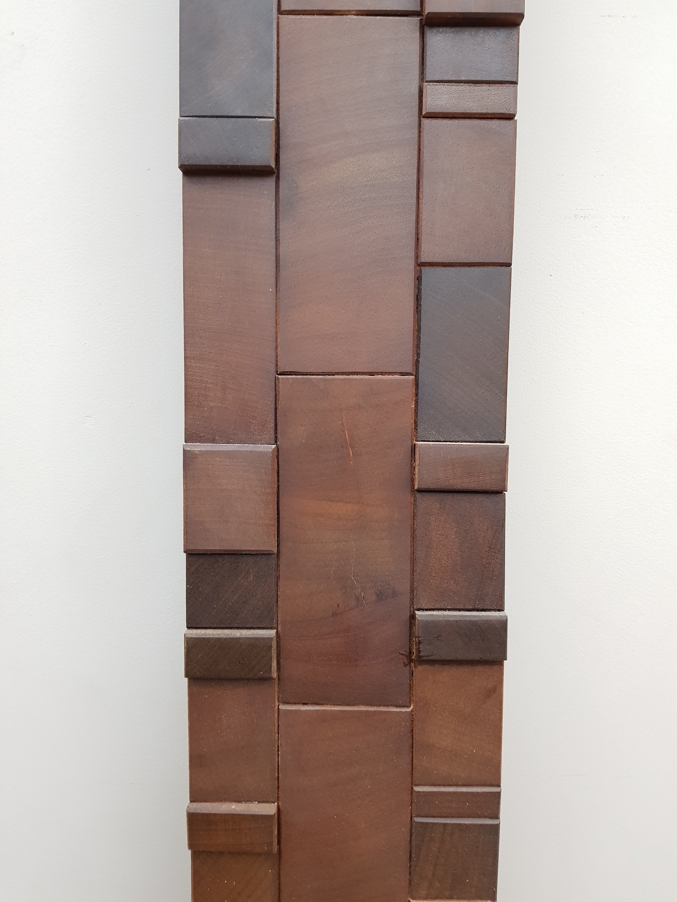 statement mirror frame in end grain mahogany