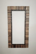 Living room statement mirror frame in walnut