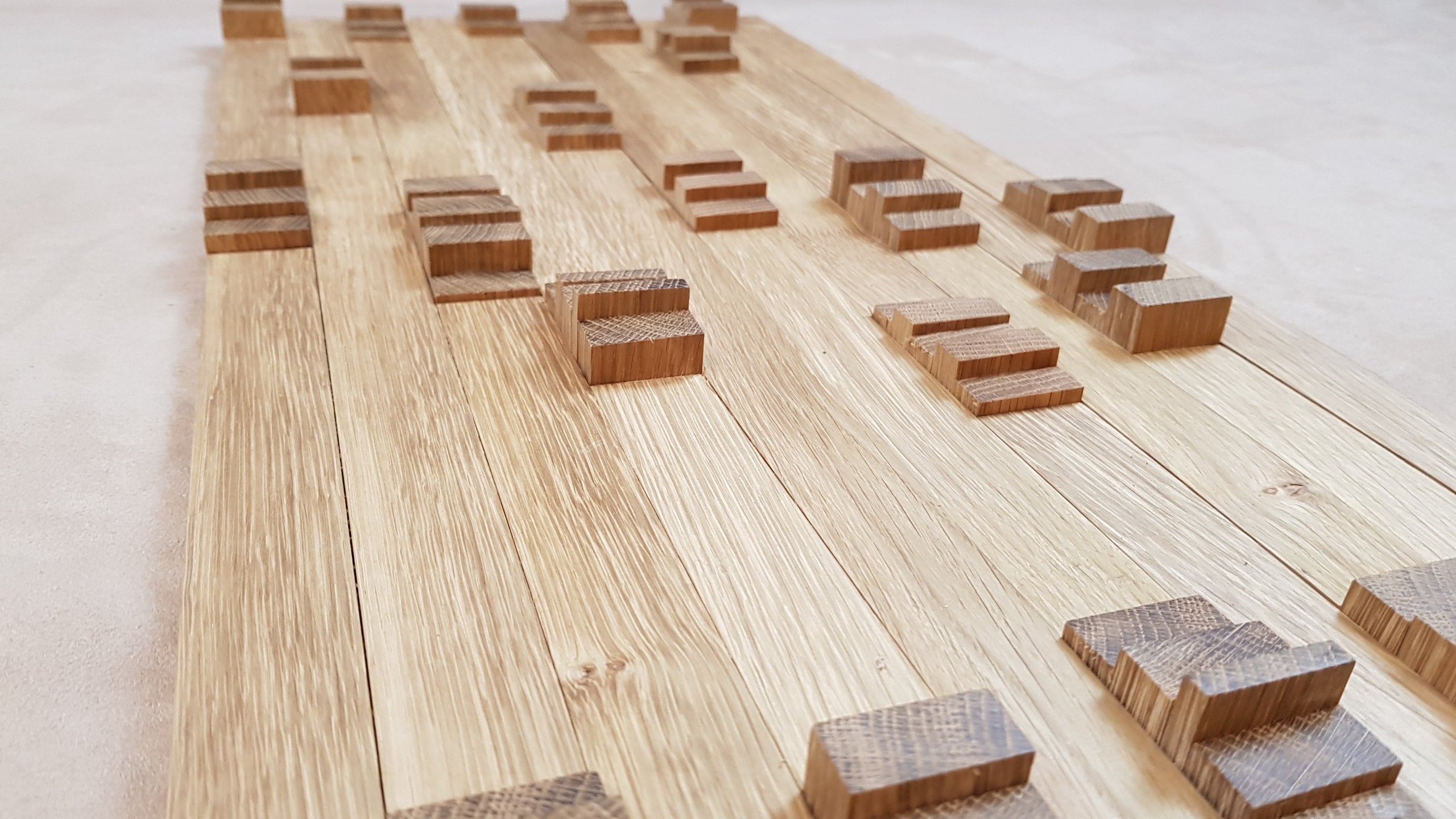 3D wall cladding panel in oak