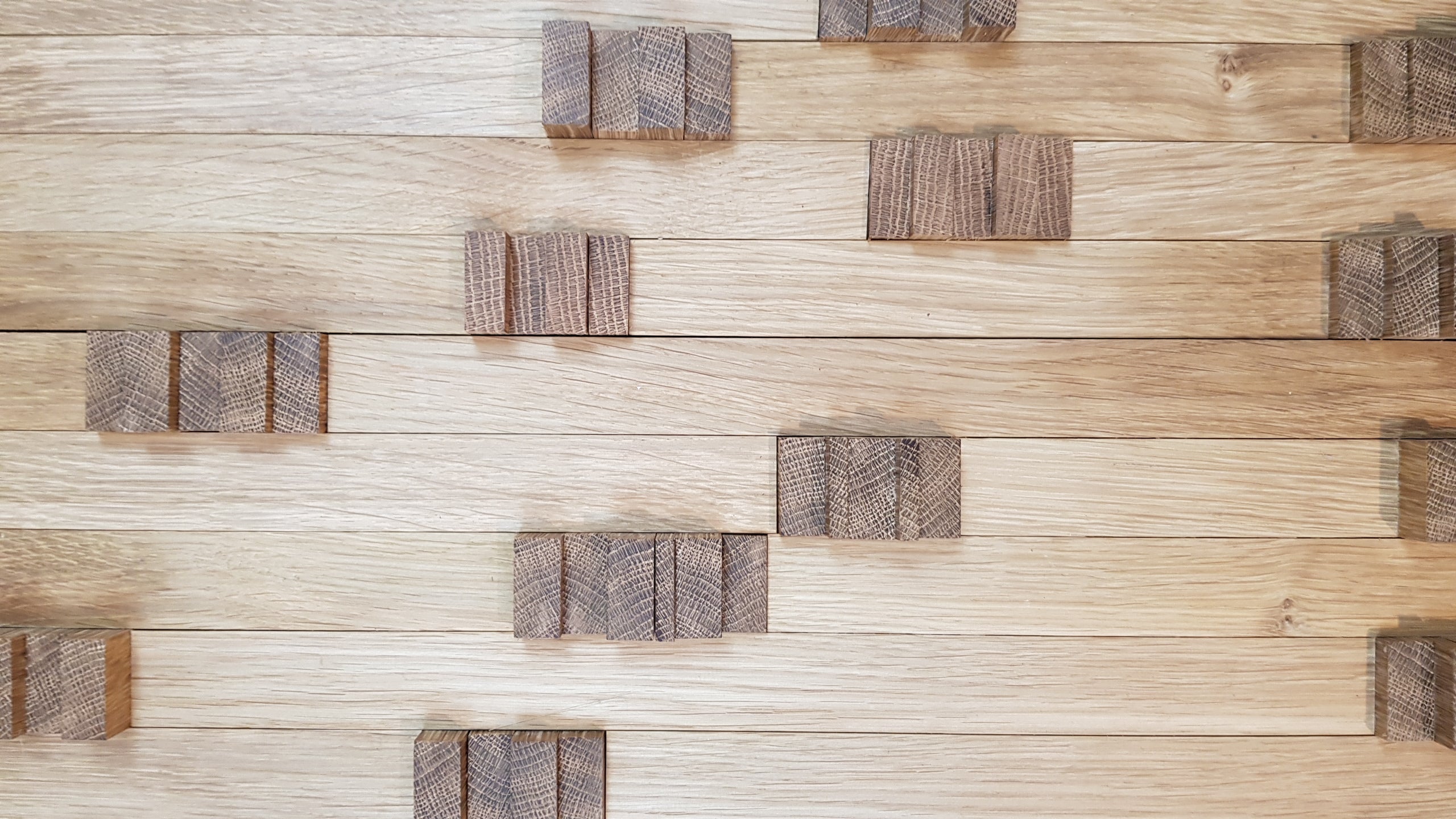 3D wall cladding panel in oak