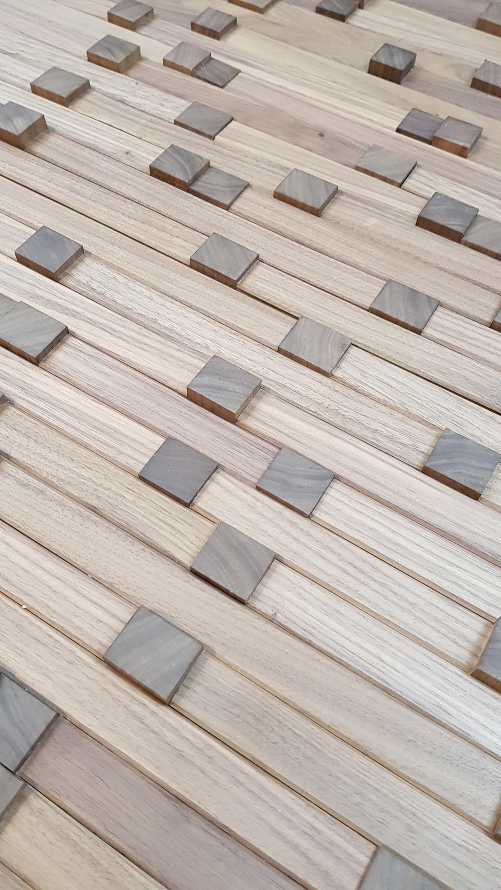 mosaic wall panel in walnut