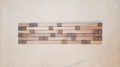 mosaic wall panel in walnut