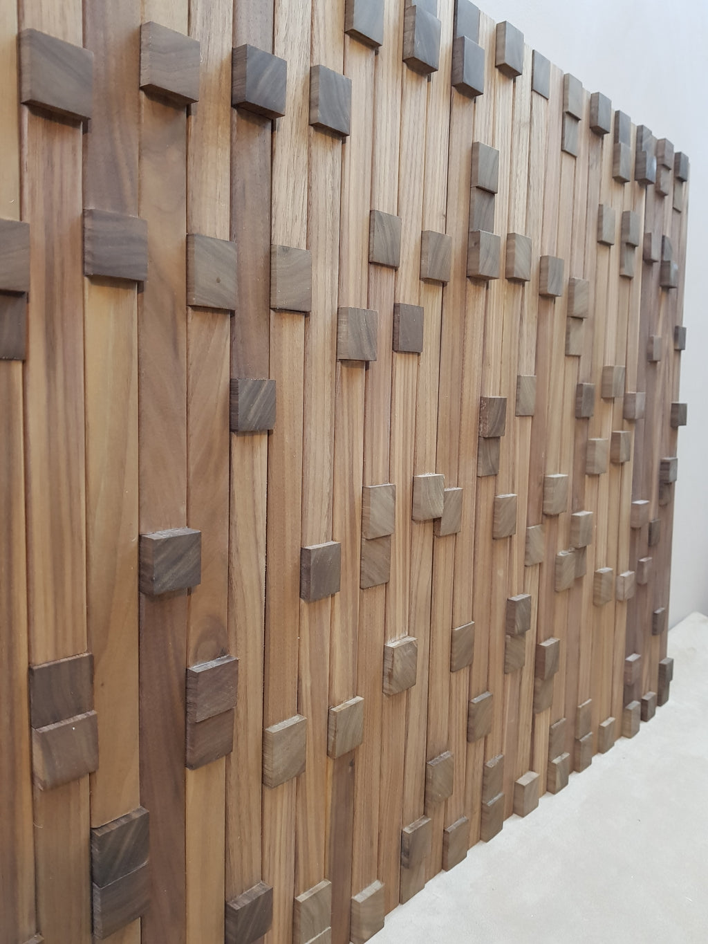 mosaic wall panel in walnut