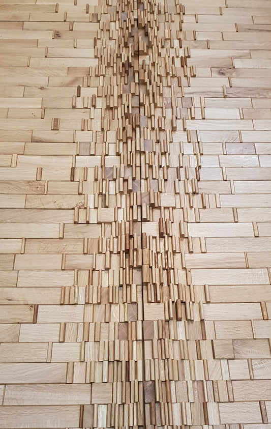 3d wooden wall art sculptural tiles