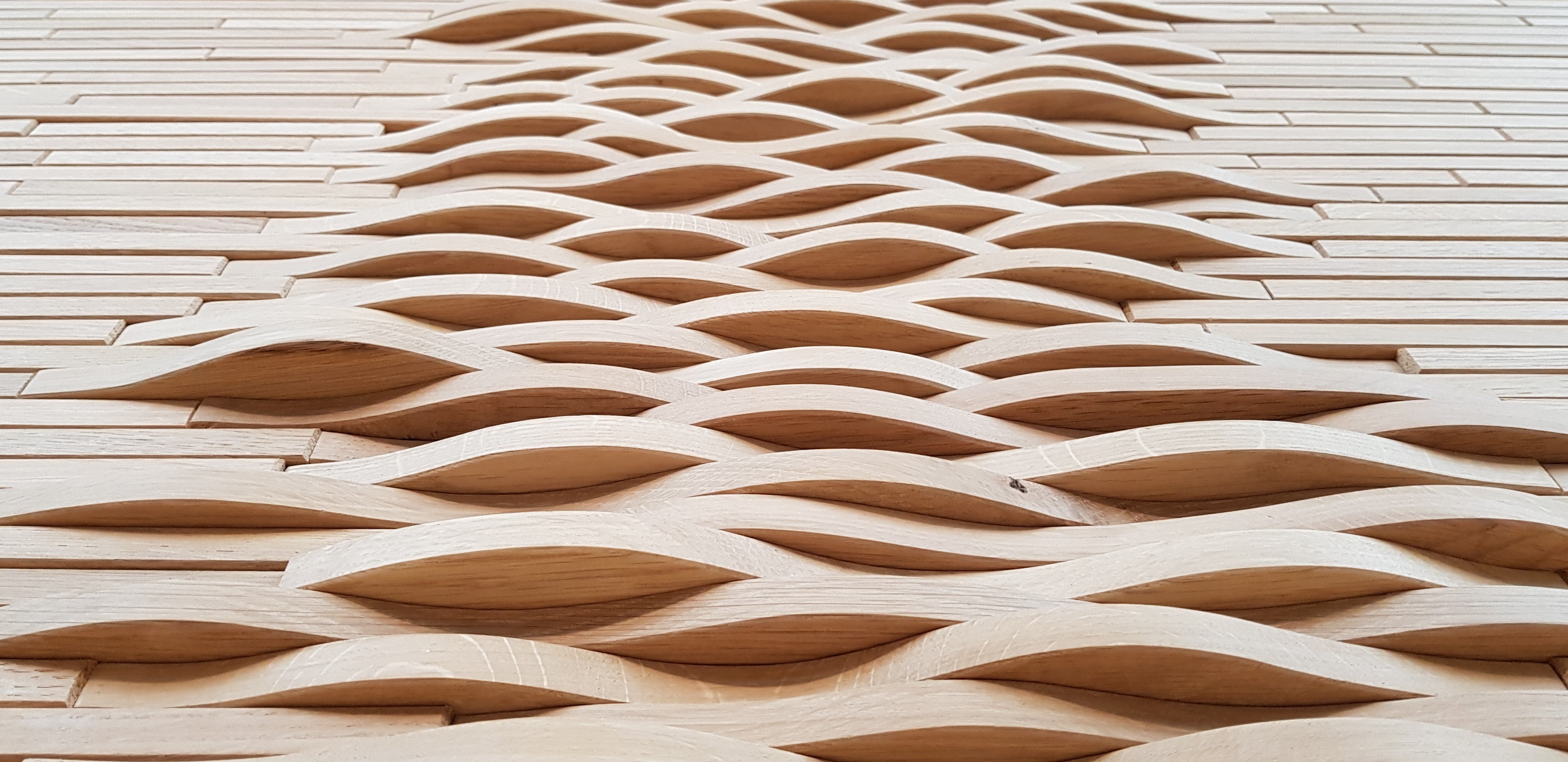 3d wavy pattern oak wall tile panel 