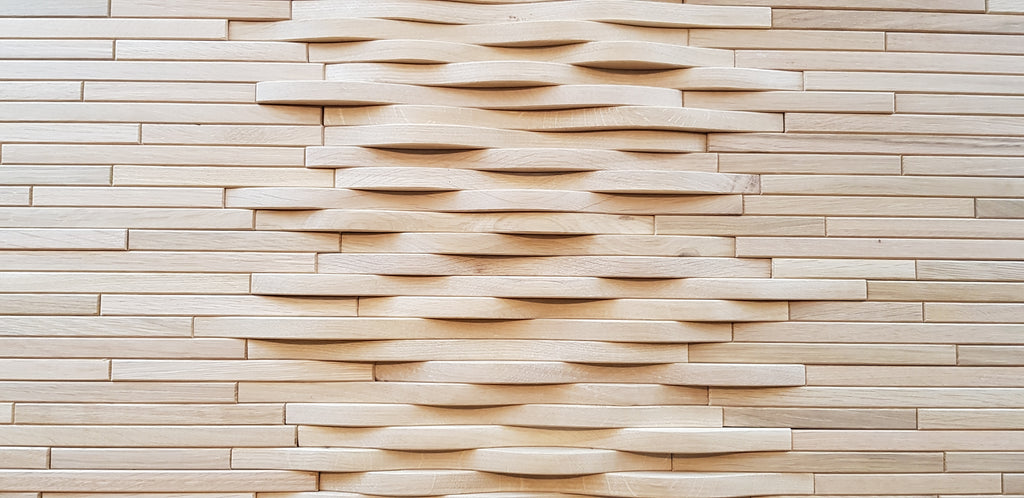 3d wavy pattern oak wall tile panel 
