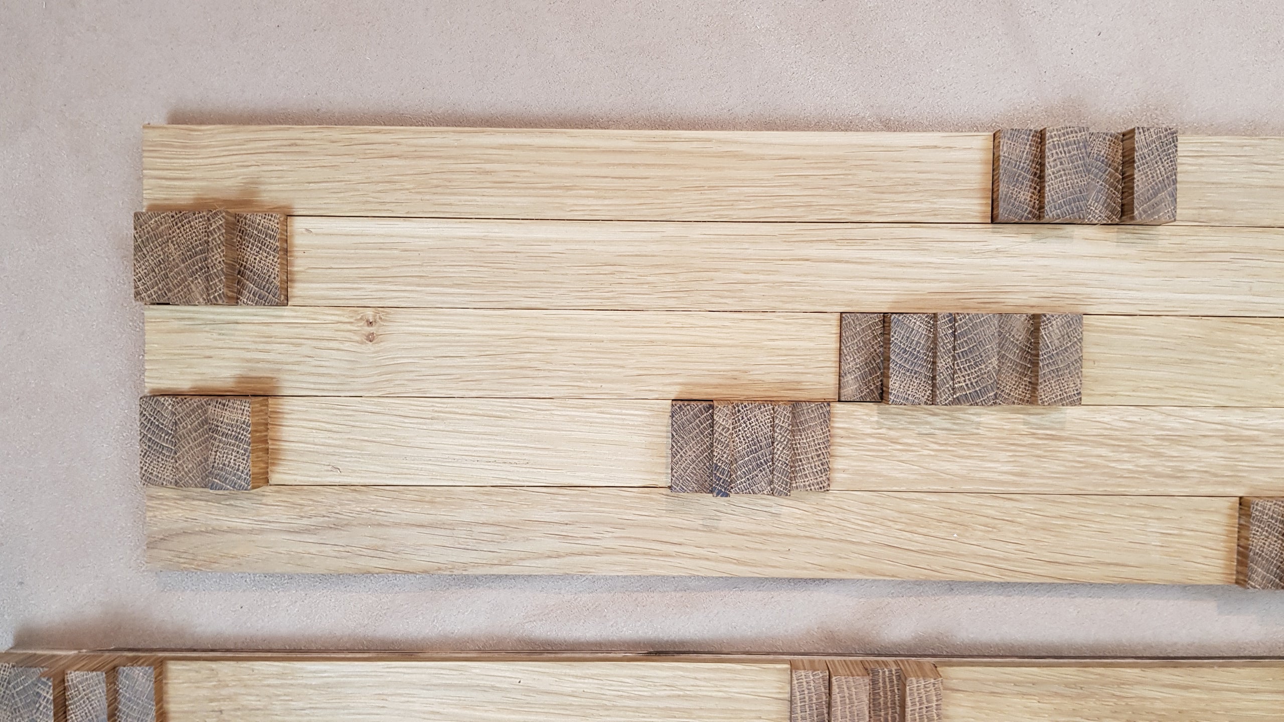 3D wall cladding panel in oak