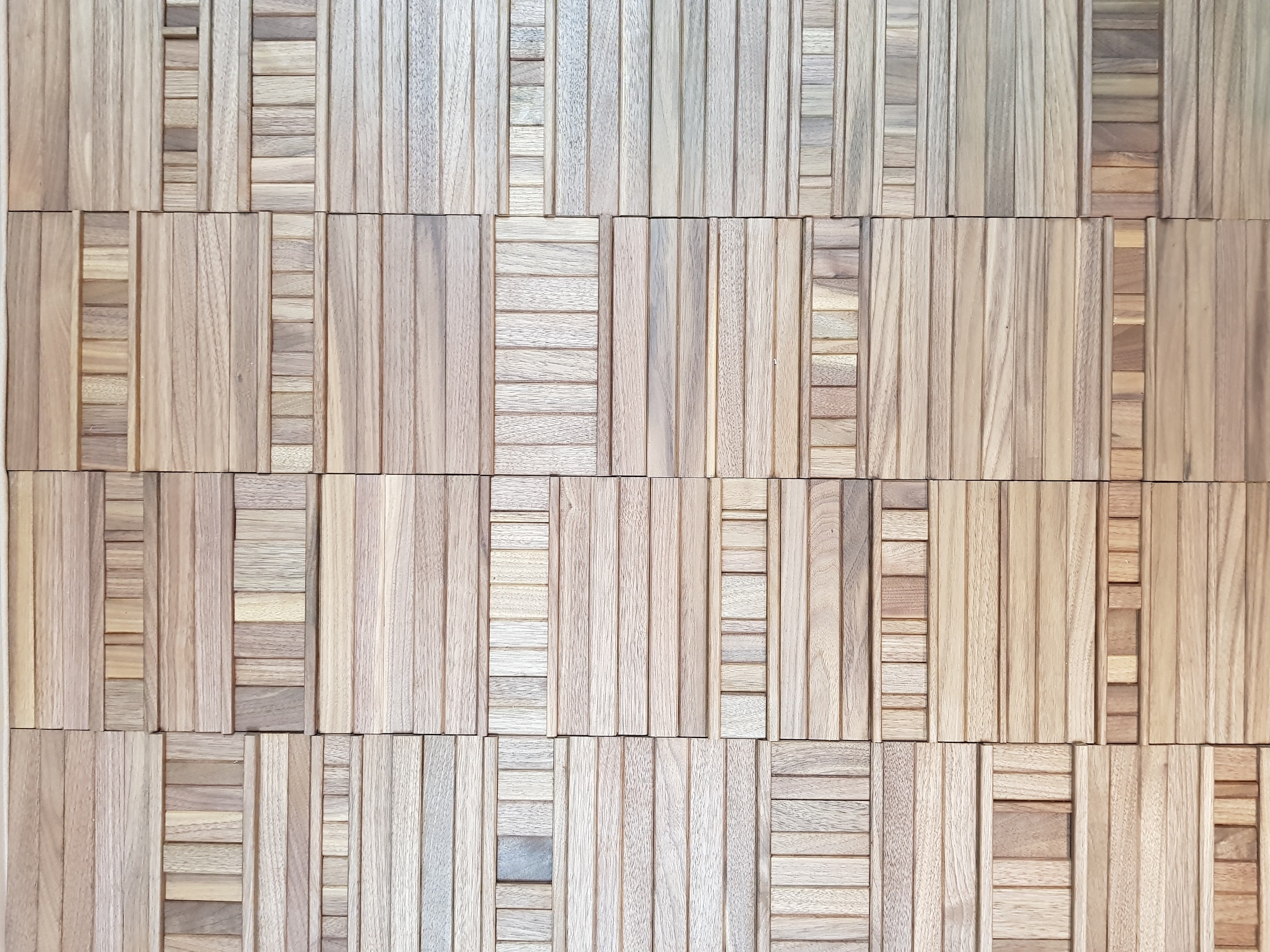 handmade 3d mosaic wooden wall tiles in walnut