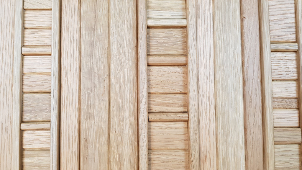 Custom made 3d mosaic wall tiles in oak