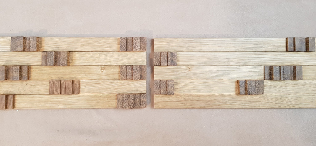 3D wall cladding panel in oak