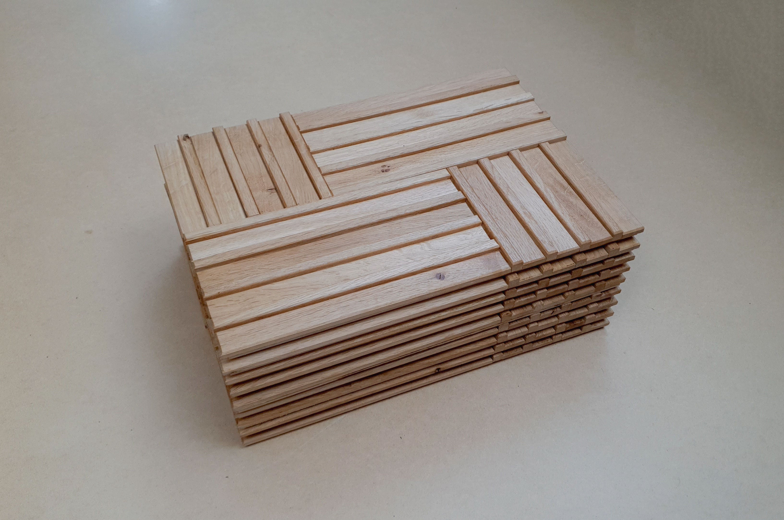 oak wooden tiles wall decor