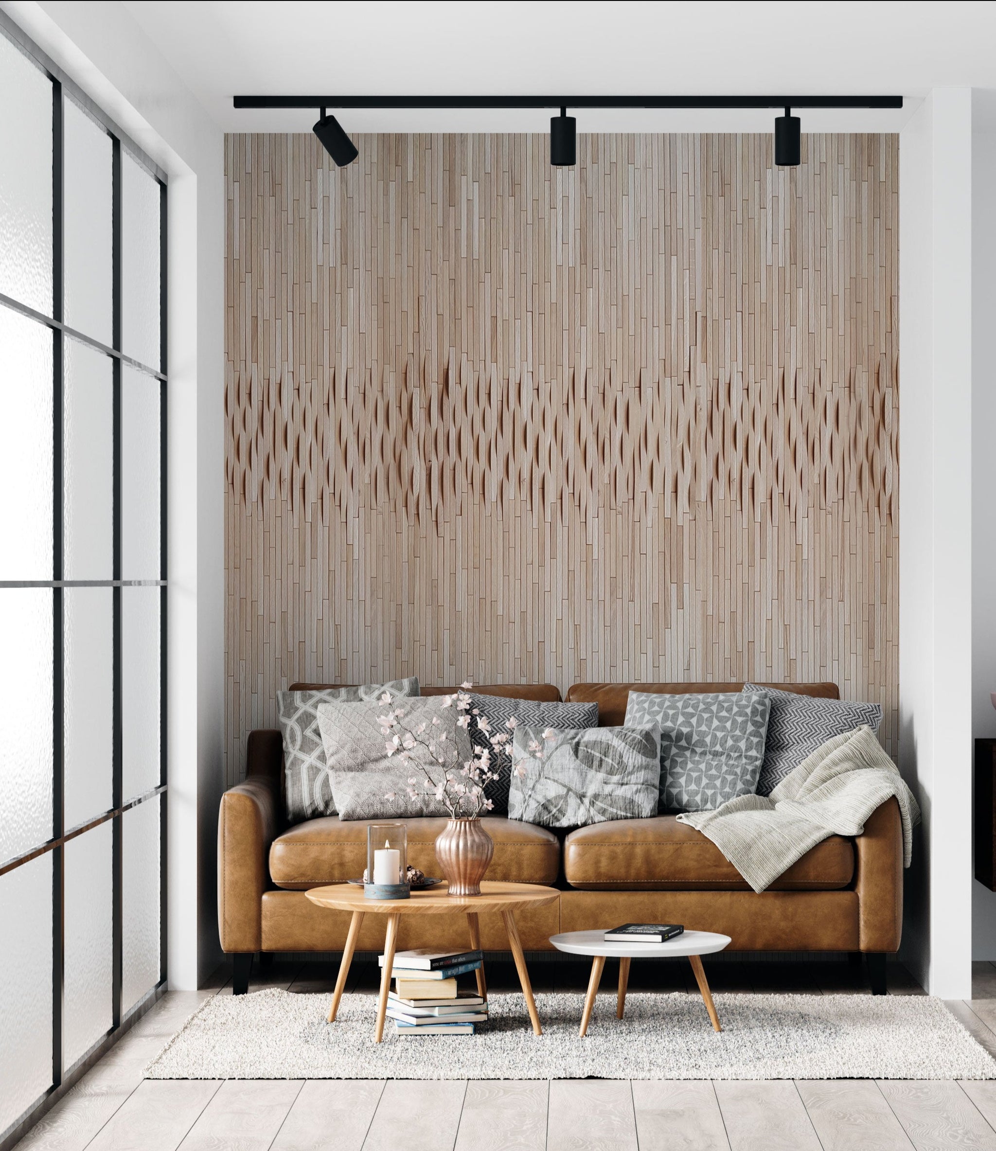 3d oak wall cladding in wavy pattern – Artimatum