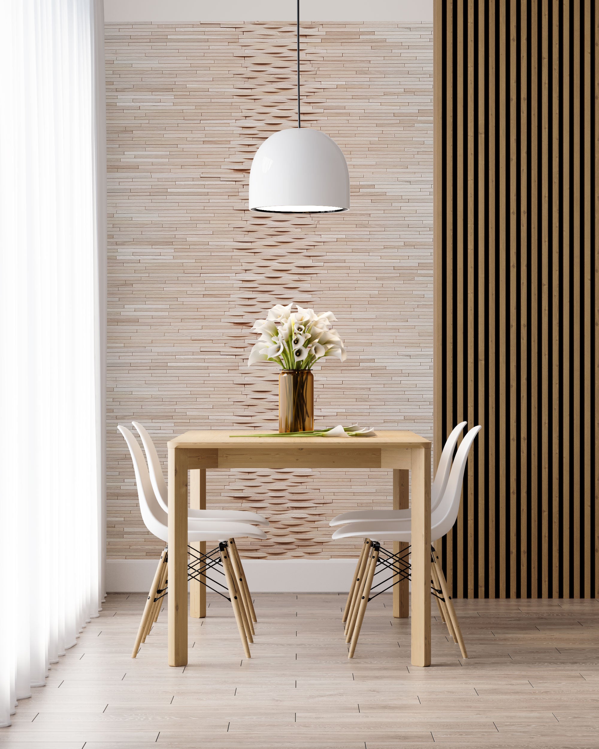 3d oak wall cladding in wavy pattern – Artimatum