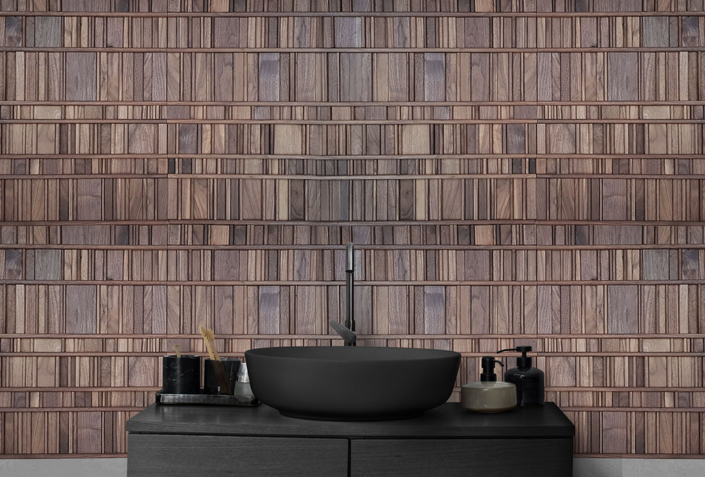 walnut mosaic wall panel 
